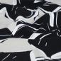 Preview: Viskose-Leinenstoff große Blüten schwarz hellbeige